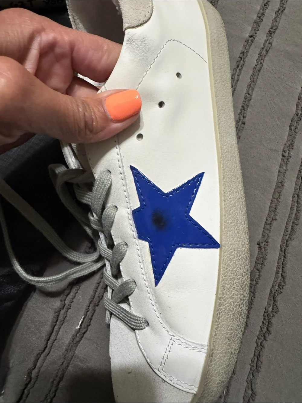 Golden Goose Ball Star White Blue Star Sneakers Like New Women’s 8.5
